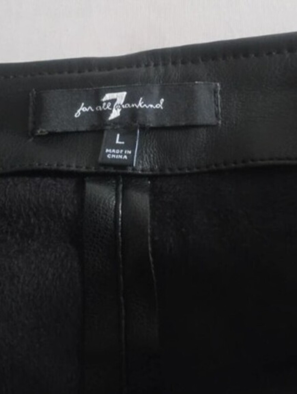 7 For All Mankind Vegan Leather Wrap Midi Skirt Black Tie Waist Womens L - Picture 3 of 8
